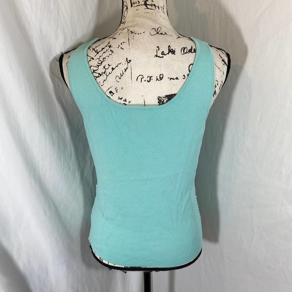 Due Per Due Woman's Scoop Neck Sleeveless Beaded Stretch Tank Sz L - Picture 2 of 6